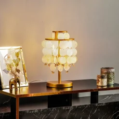 Bordlampe Ruben med perlemorsskiver