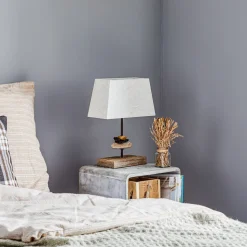 Bordlampe Seregon med stoffskjerm, høyde 39 cm