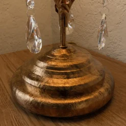 Bordlampe Teresa med krystaller og tekstilskjerm