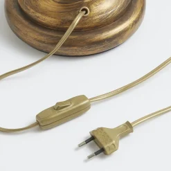 Bordlampe Teresa med krystaller og tekstilskjerm