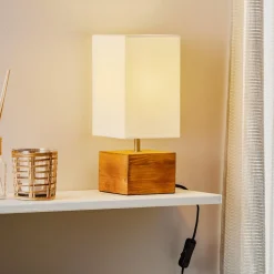 Bordlampe Woody med trefot, 12 x 12 cm