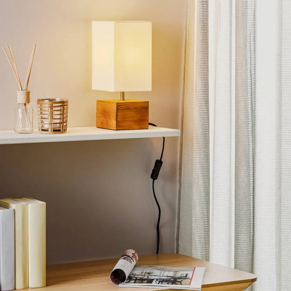 Bordlampe Woody med trefot, 12 x 12 cm