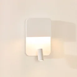 Boxer LED-vegglampe med spot, hvit