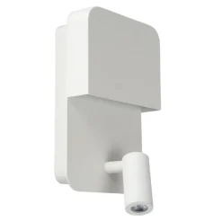 Boxer LED-vegglampe med spot, hvit