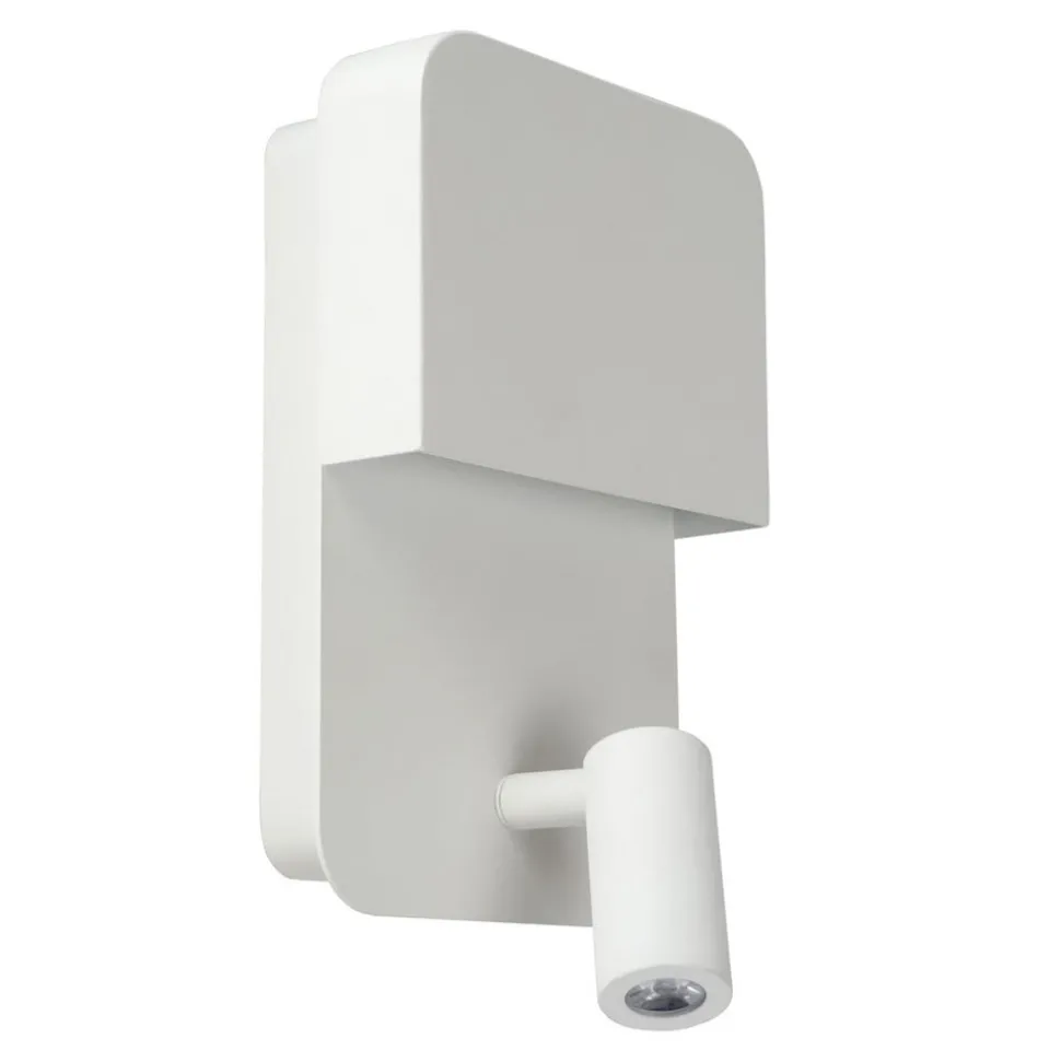 Boxer LED-vegglampe med spot, hvit