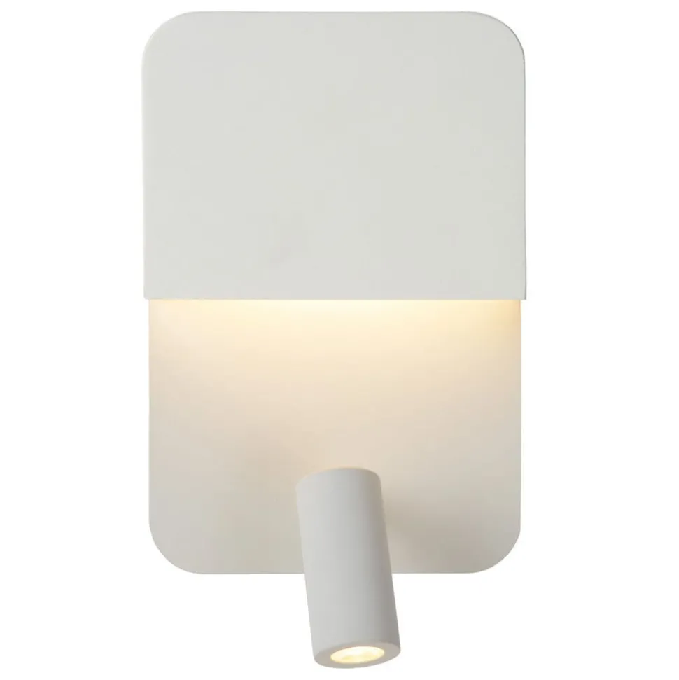 Boxer LED-vegglampe med spot, hvit