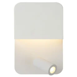 Boxer LED-vegglampe med spot, hvit