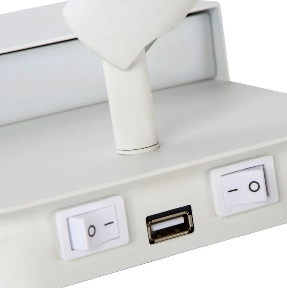 Boxer LED-vegglampe med spot, hvit