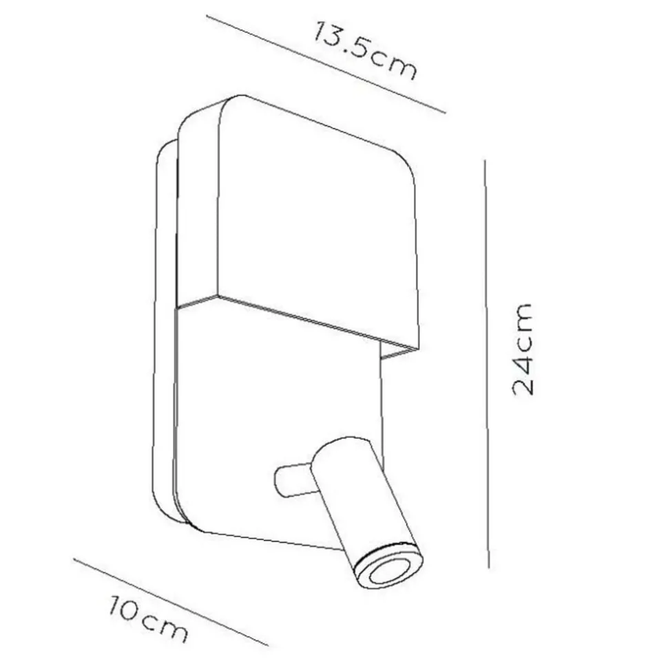 Boxer LED-vegglampe med spot, hvit