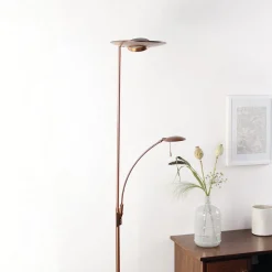 Bronsefarget LED-gulvlampe Zenith, dimmer