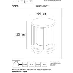 Cadix bunnlampe 22 cm i støpt aluminium