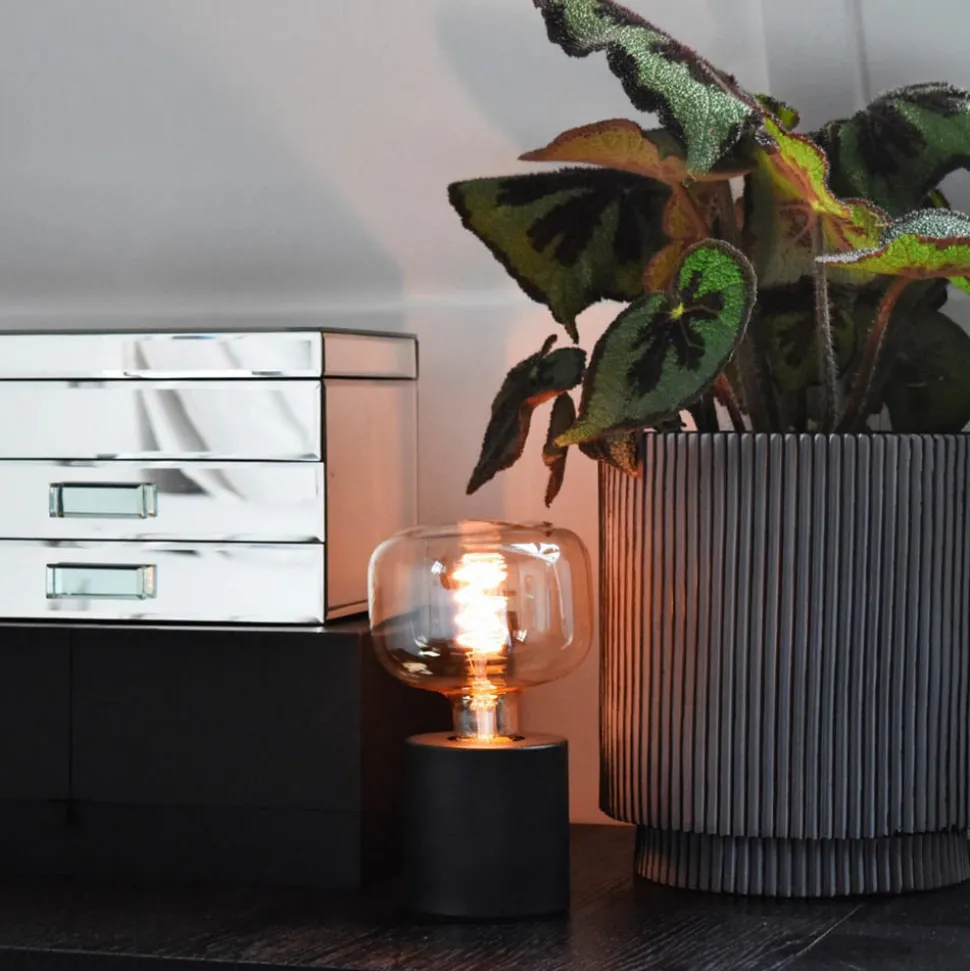 Calex bordlampe i sylinderform, svart