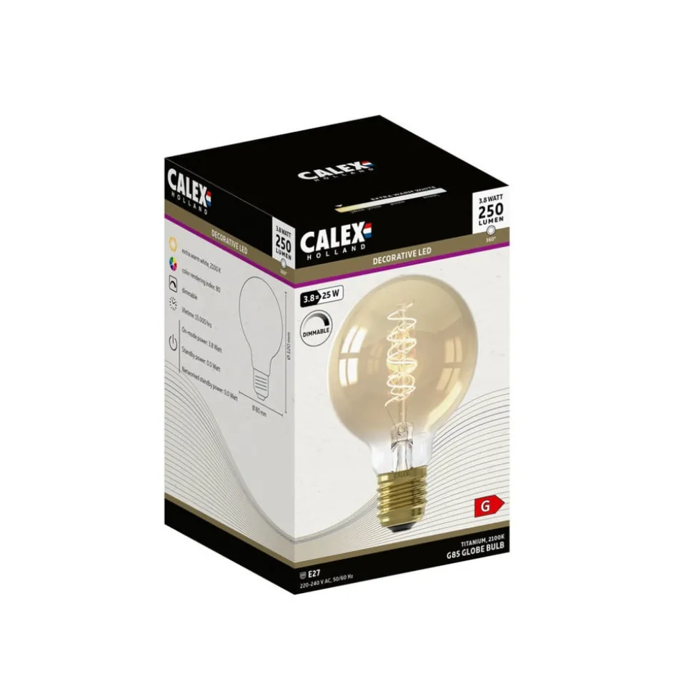 Calex E27 G80 3,8W LED-filament flex 821 gull dim