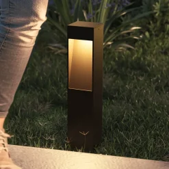 Calex LED-sokkellampe Terni, svart aluminium, IP65