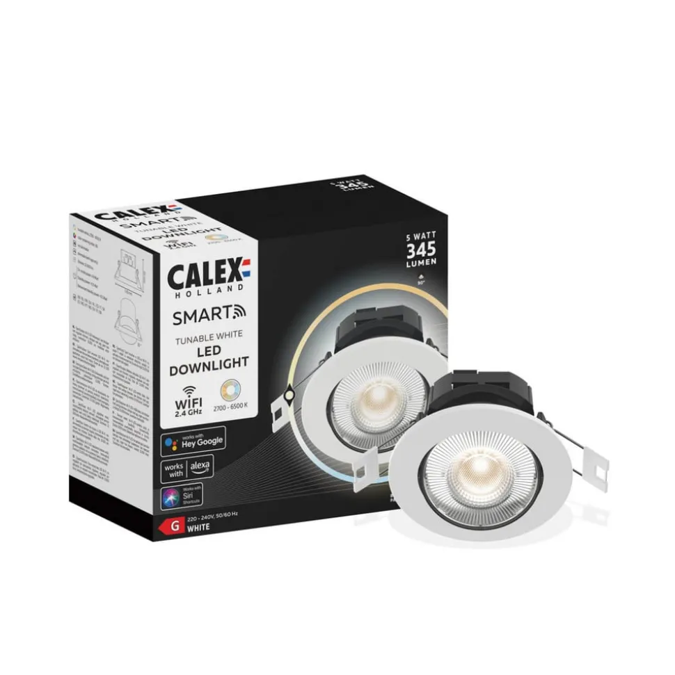 Calex Smart downlight Innfelt taklampe, hvit