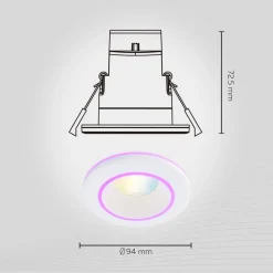 Calex Smart Halo downlight CCT RGB hvit