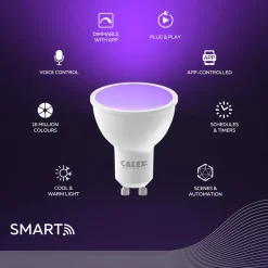 Calex Smart LED-reflektorpære GU10 4,9W CCT RGB