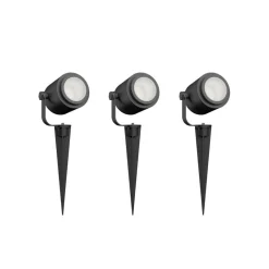 Calex Smart Outdoor Spotlight, jordspyd, sett med 3 stk