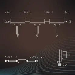 Calex Smart utendørs Ground Spot, CCT RGB 3 lyskilder.