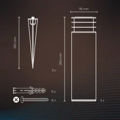 Calex Smart utendørs hagestolpe, RGBW, sett med 3 stk