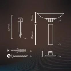Calex Smart utendørs stiklampe med jordspyd CCT RGB 3stk