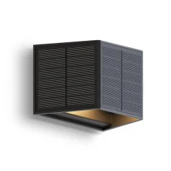 Calex Solar-LED-utendørs vegglampe Caserta, opp/ned, svart