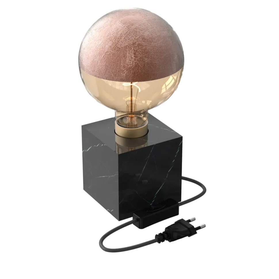 Calex Square Marble bordlampe, svart