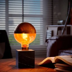 Calex Square Marble bordlampe, svart