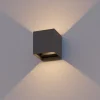 Calex utendørs LED-vegglampe Cube, opp/ned, høyde 10 cm, antrasitt