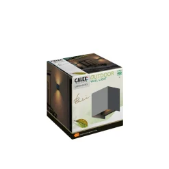 Calex utendørs LED-vegglampe Cube, opp/ned, høyde 10 cm, antrasitt