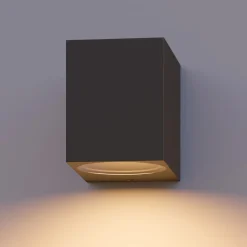 Calex utendørs vegglampe GU10, downlight, høyde 8 cm, antrasitt