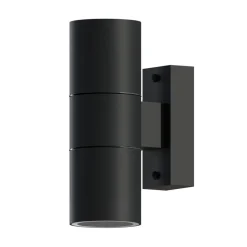 Calex utendørs vegglampe GU10 stål, opp/ned, 17 cm, svart