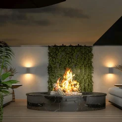 Calex utendørs vegglampe GU10, opp/ned, høyde 15 cm, svart