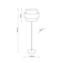 Calisto gulvlampe, jute, sylinder, naturbrun, høyde 155 cm