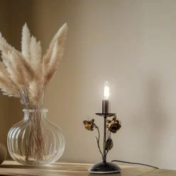 Carolina bordlampe, bronsefarget, 1 lyskilde, jern