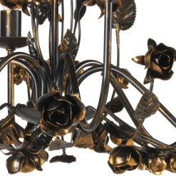 Carolina lysekrone, bronsefarget, 6 lyskilder, jern