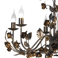 Carolina lysekrone, bronsefarget, 6 lyskilder, jern
