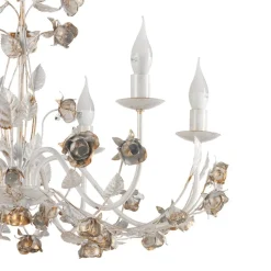 Carolina lysekrone, elfenbensfarget, 6 lyskilder, jern