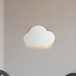 Cloud vegglampe, hvit, stål, indirekte lys, 38 x 27 cm