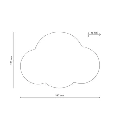 Cloud vegglampe, hvit, stål, indirekte lys, 38 x 27 cm
