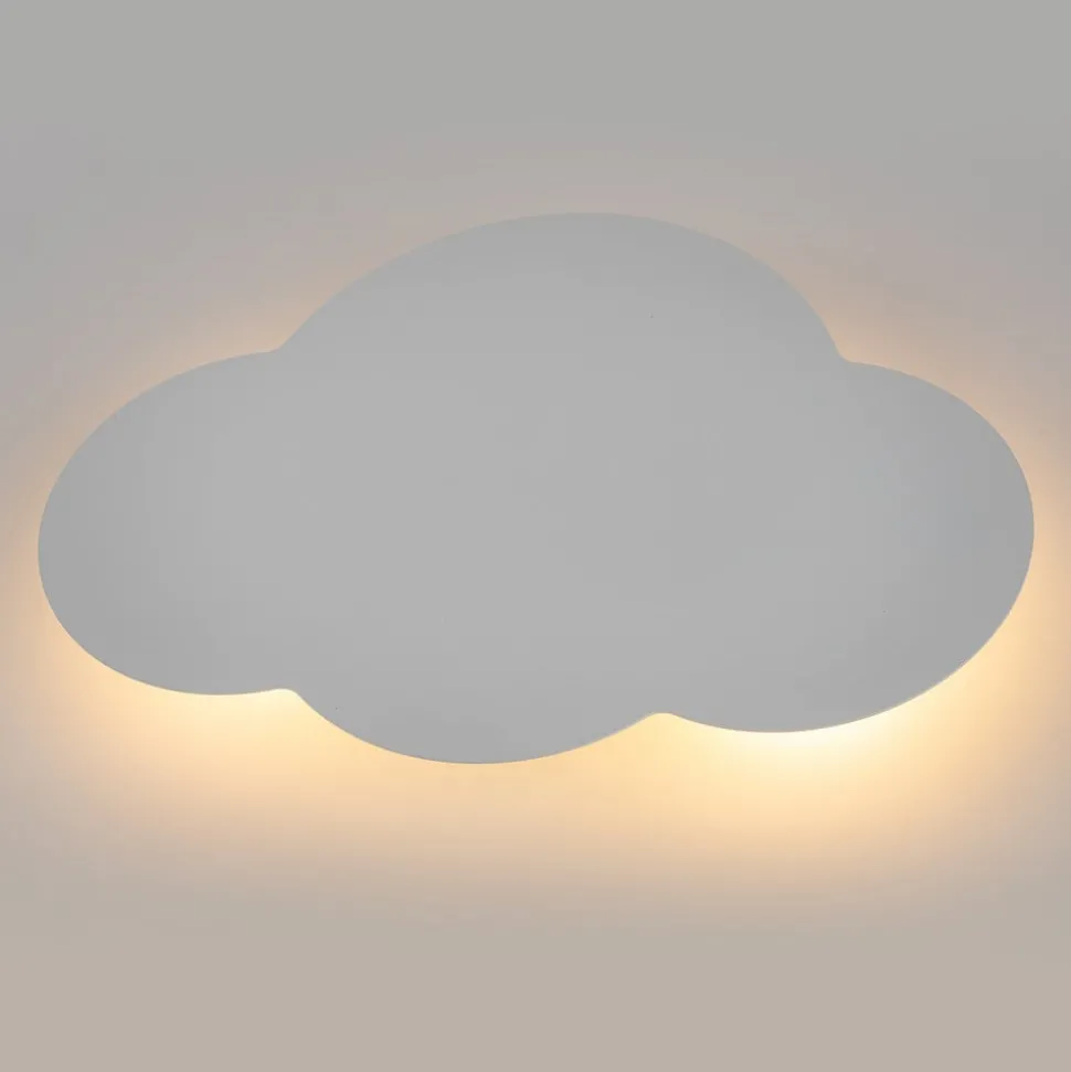 Cloud vegglampe, hvit, stål, indirekte lys, 38 x 27 cm