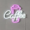 Coffee LED-vegglampe, rosa/hvit, pleksiglass, 40 x 30 cm USB