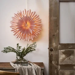 Dekostjerne, Crystal, papir, uten fatning, rosa