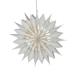 Dekostjerne Flinga papir hvit med magnet, batteri