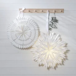 Dekostjerne Frost, papir uten fatning Ø 50 cm hvit