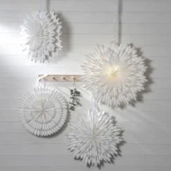 Dekostjerne Frost, papir uten fatning Ø 50 cm hvit