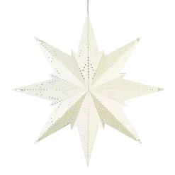 Dekostjerne Mini av metall, hvit