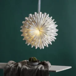 Dekostjerne Snow, papir uten fatning Ø 50 cm hvit