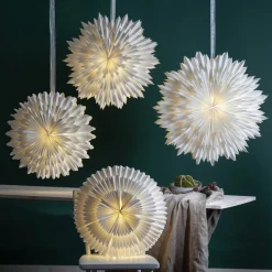 Dekostjerne Snow, papir uten fatning Ø 50 cm hvit