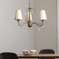 Delia lysekrone, bronsefarget, 3 lyskilder, Ø 60 cm